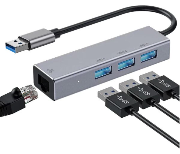 4DA04 USB 3.0 3 Port hub with 1G Ethernet
