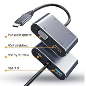 4DC05 USB-C to HDMI+VGA+USB 3.0 Dock