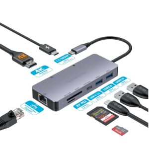 4DC07 USB-C to HDMI+USB 3.0+PD+1G Ethernet+ SD Dock