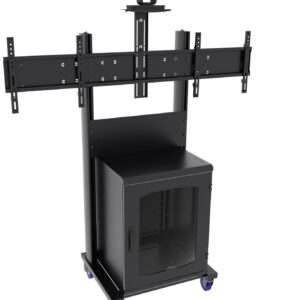 AT-5AE08 Display Floor Mount Cart Heavy Duty Dual Display with Storage