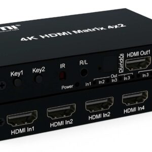 AT-7DB11 4K60Hz HDMI 2.0 Matrix Switch 4x2 with Audio Eco